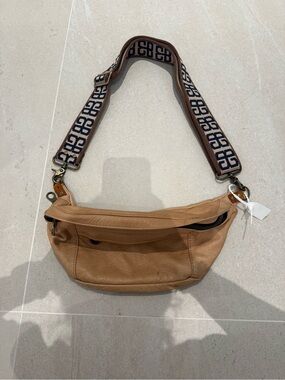 Parker Thatch Sling Bag with Navy and Cream Woven Strap